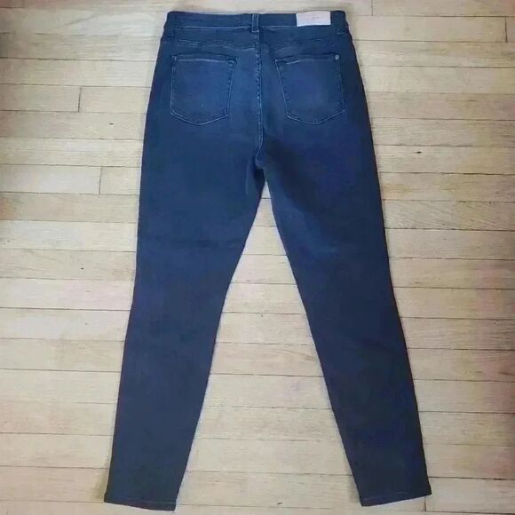 7 For All Mankind Black Luxe Vintage Aubrey Snake Print Skinny Jeans Size 29 - Picture 11 of 13